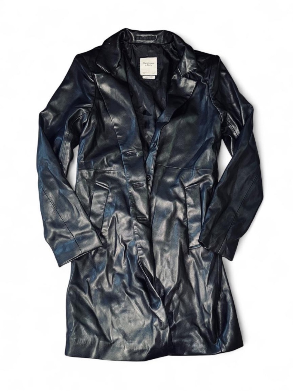 Abercrombie & Fitch Black Vegan Leather Trench